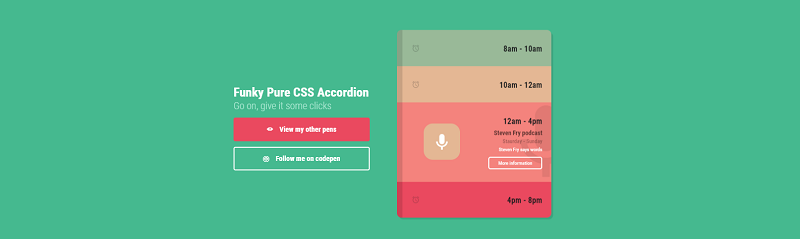 Funky Pure CSS Accordion
