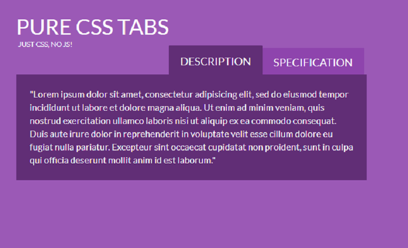 Pure CSS Tabs