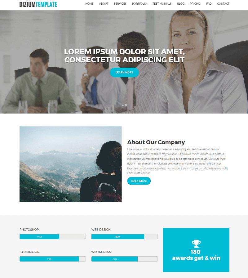 Bizium – Free Responsive One-Page Business Template