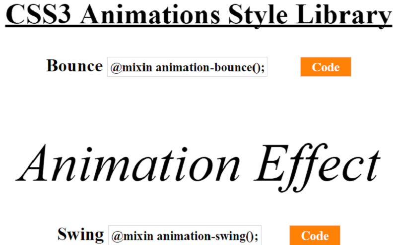CSS3 Animation Library
