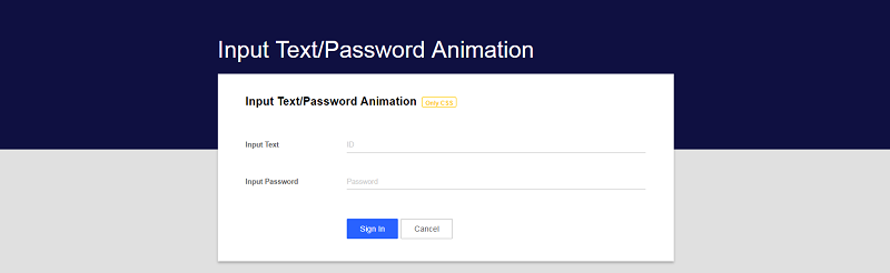CSS3 Input Text/Password Animation