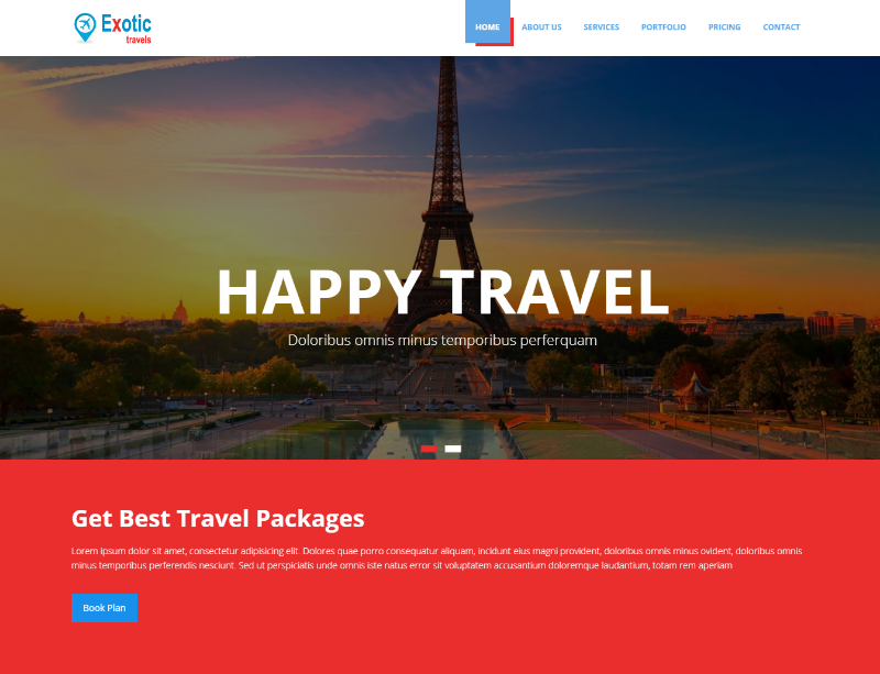 Exotic Tours and Travels Bootstrap Template