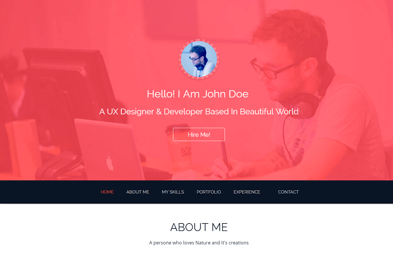 John Bootstrap One Page HTML5 Resume Template