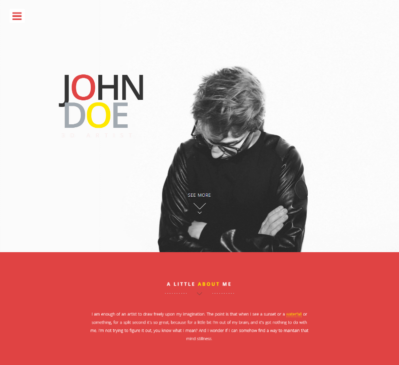 JohnDoe - Free One Page Portfolio Website Bootstrap Template