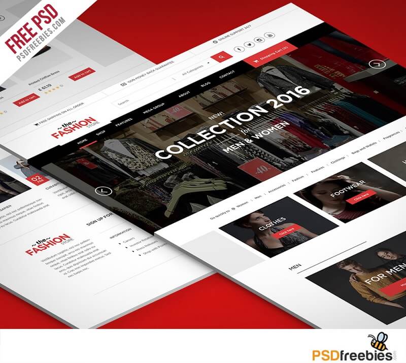 Freebie : Multipurpose eCommerce Website free PSD Template