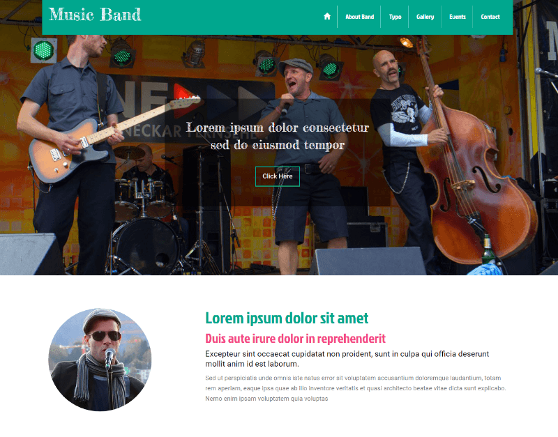 Music Band a Entertainment Category Flat Bootstrap Responsive web template