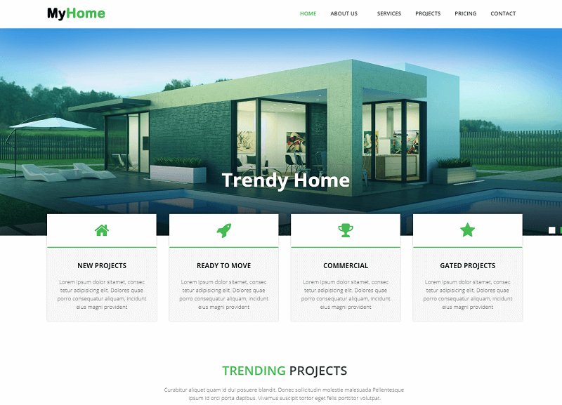 MyHome Real Estate Website Template