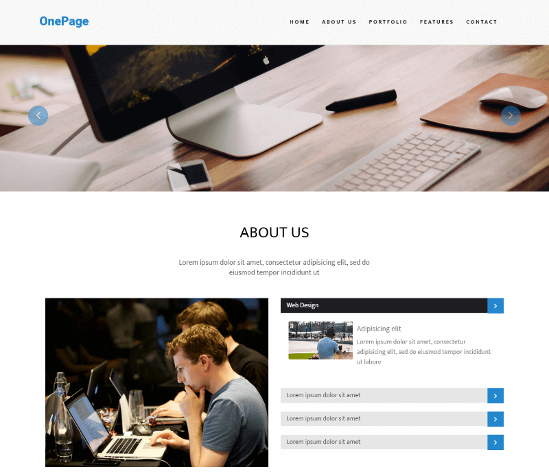 OnePage – Multipurpose Bootstrap Theme