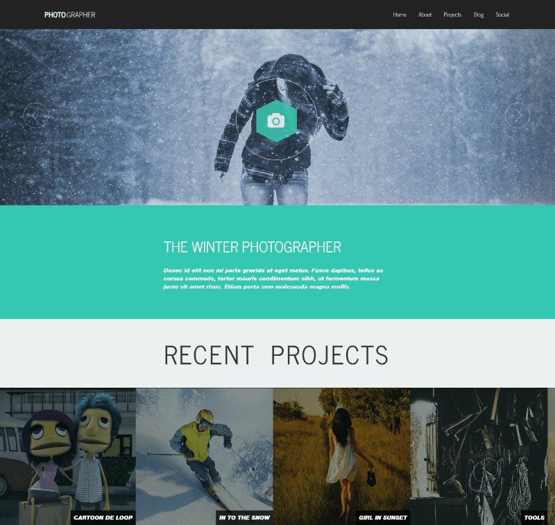 Photographer Plus - A Responsive One Page Photography Website Template