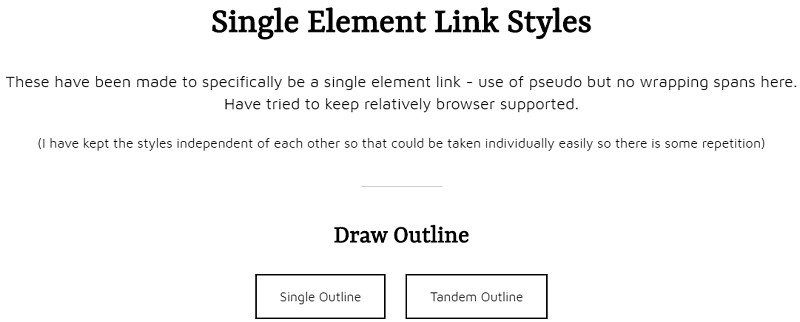 Pure CSS Single Element Link Styles