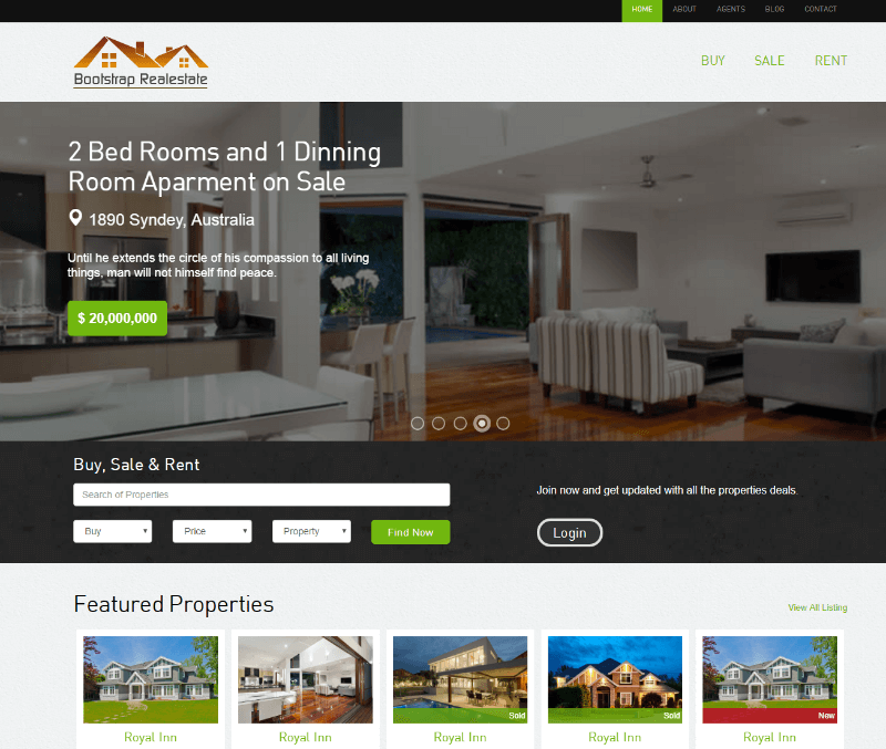 Real Estate Free CSS Template