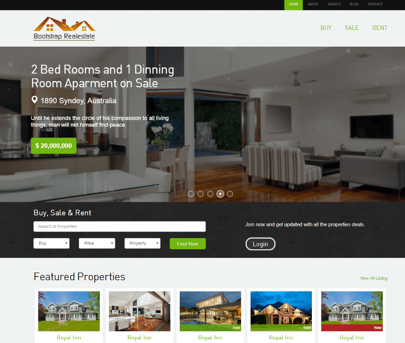 Real Estate Html Template Free Download Templates Printable Download