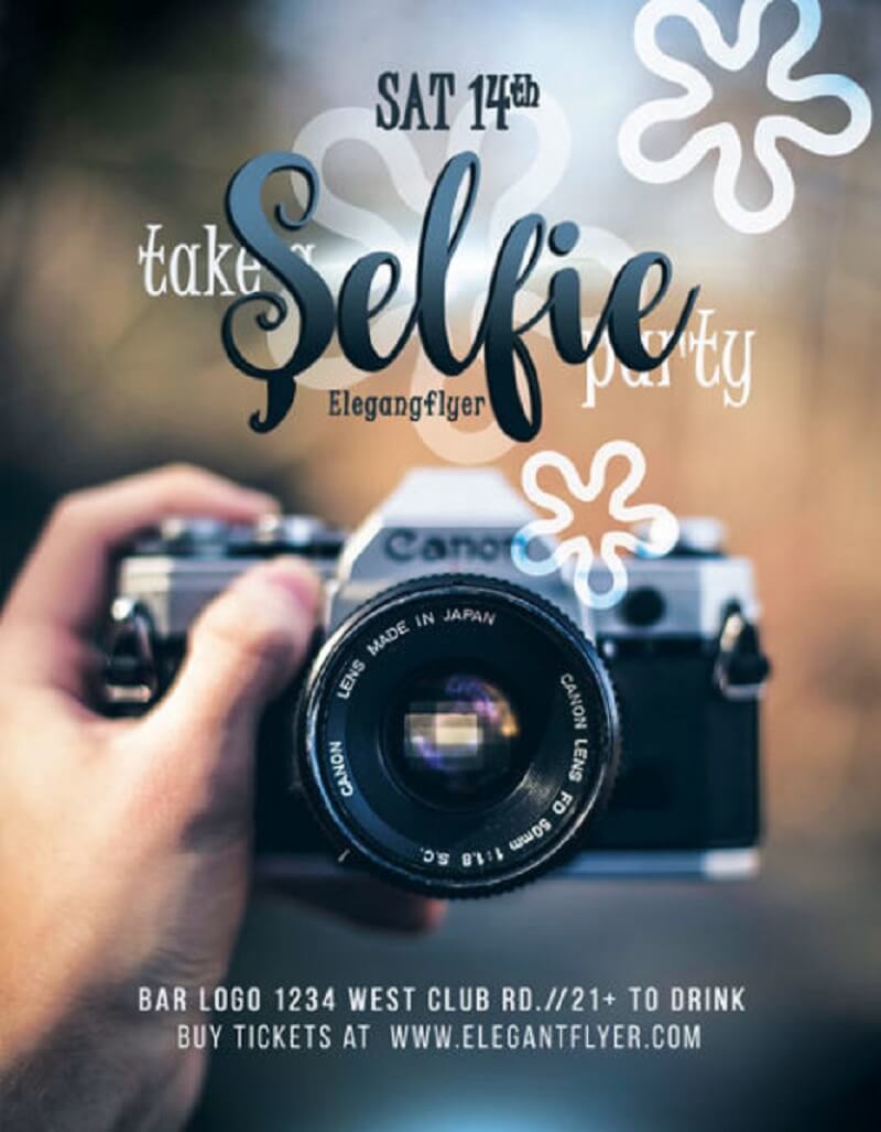 Selfie – Free Flyer PSD Template + Facebook Cover