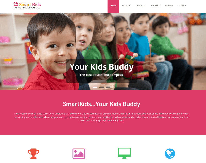 Smart Kids School Education Free Bootstrap Web Template