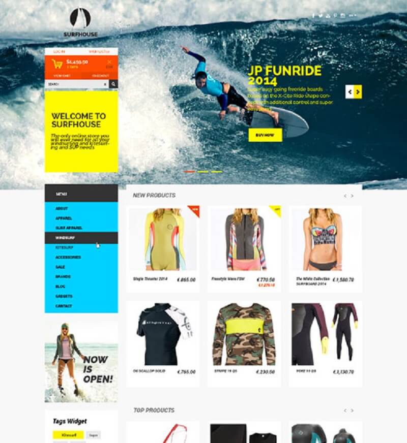 Surfhouse Free Psd ECommerce Template