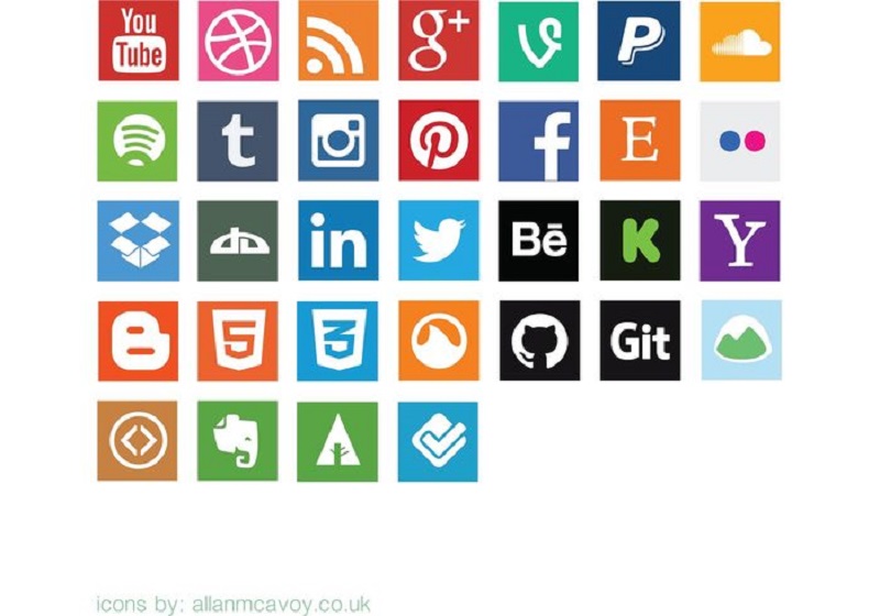 Flat Social Media Icon Vector Pack