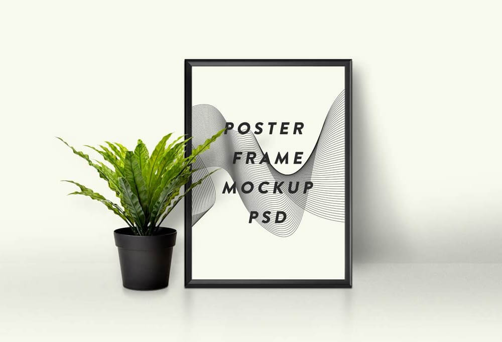 Picture Frame and Plant Mockup