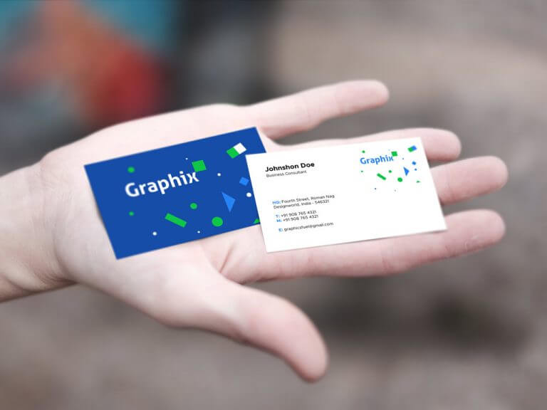 Business Cards in Hand Mockup