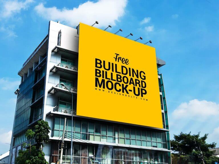Huge Outdoor Building Billboard Mockup