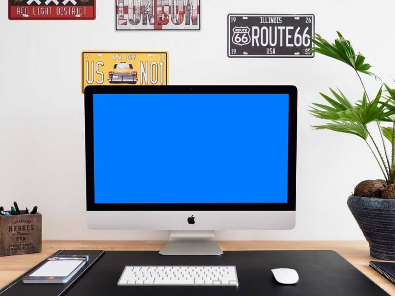 iMac in Home Office Mockup