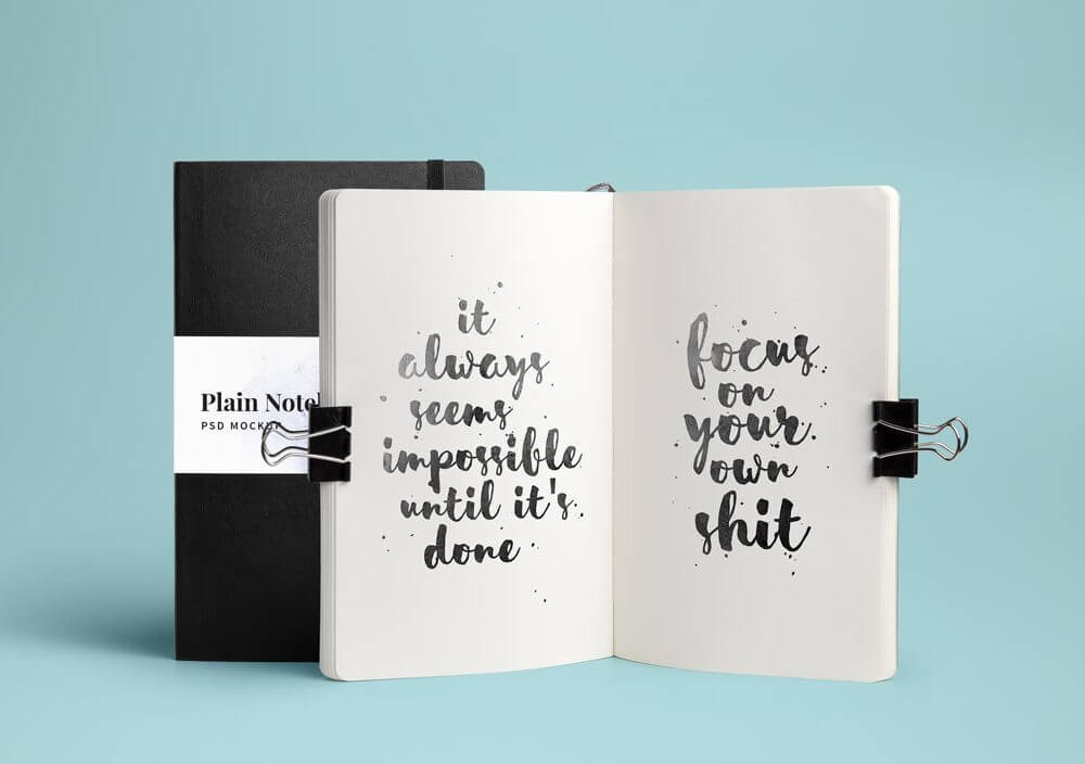 Open and closed Notebook Mockup