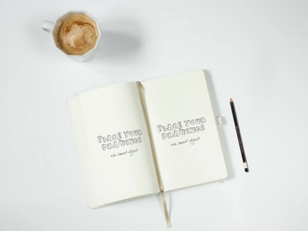 Notebook with Pencil Mockup