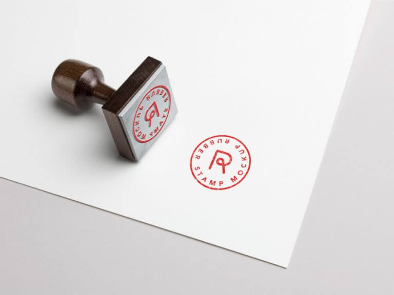 Rubber Stamp and Paper Mockup