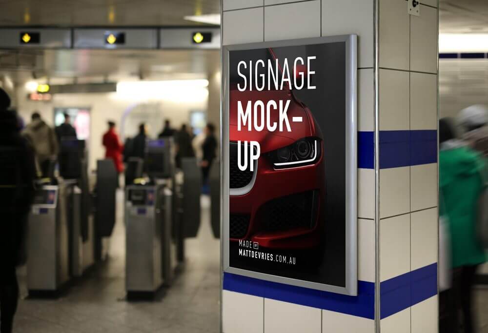 Subway Station Signage Mockup