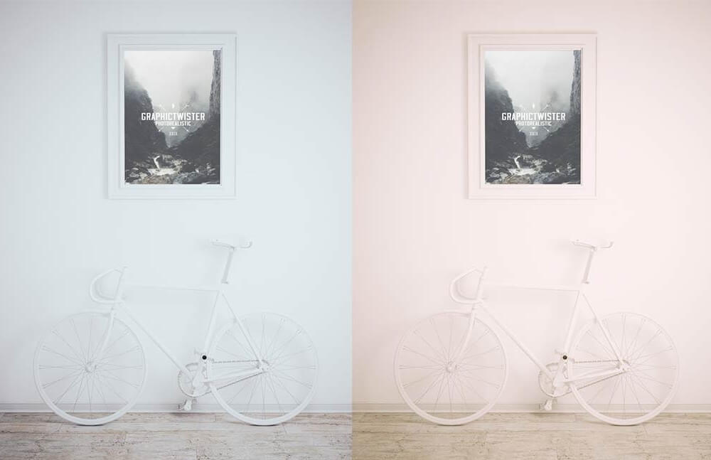 Framed Picture with Bike Mockup