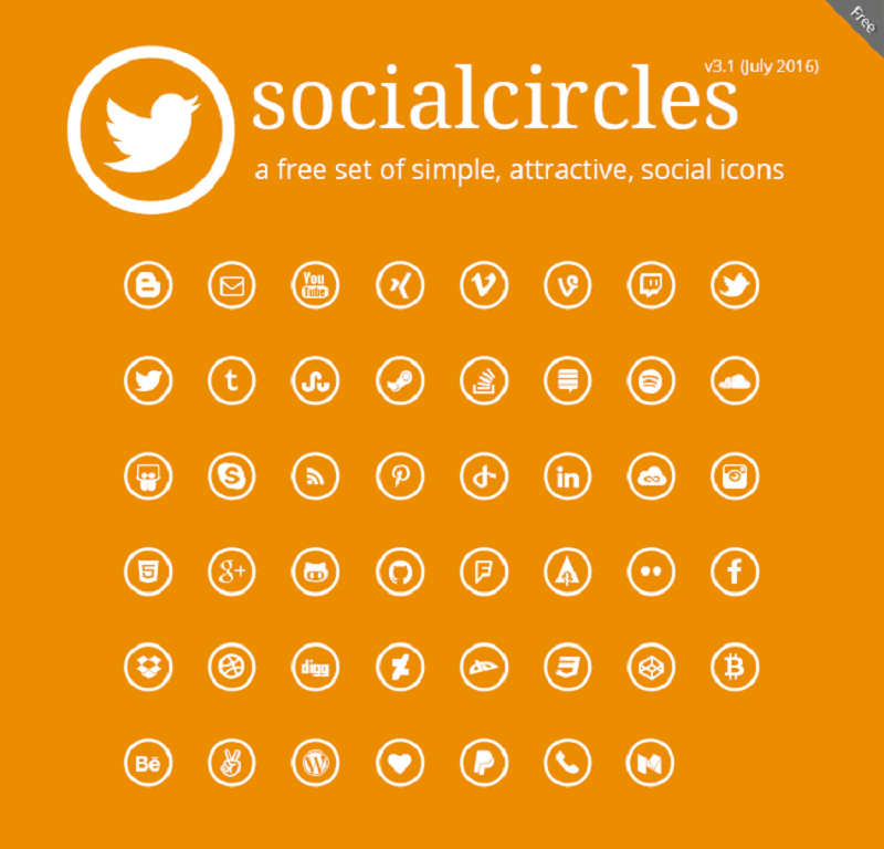 Socialcircles - Free Social Icons (Circular)