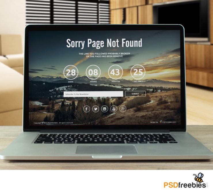 Coming Soon page Counter Free PSD Template