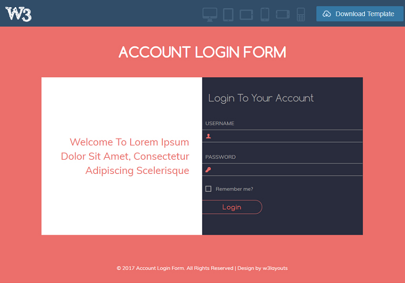 Account Login Form