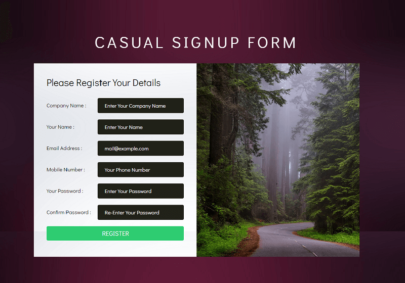 Casual Signup Form