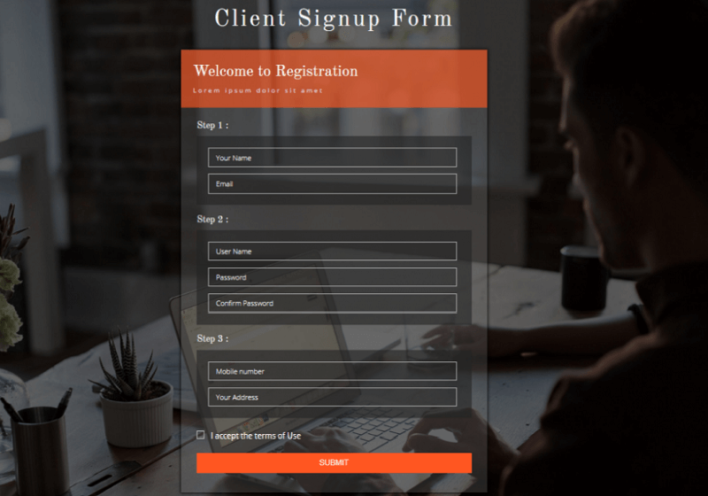 Client Signup Form