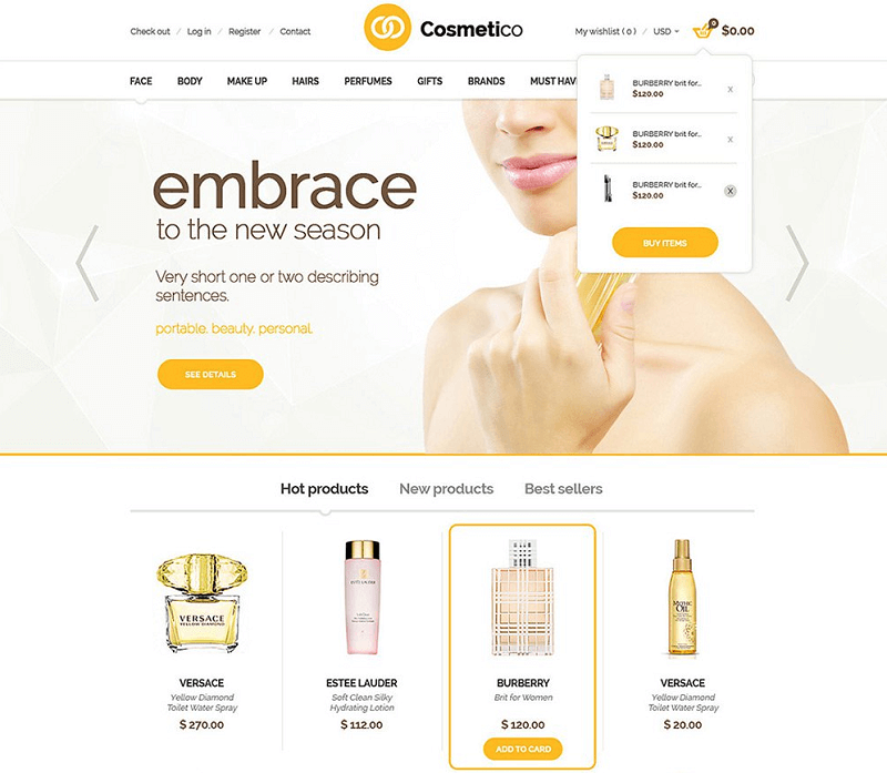 Cosmetico – Free eCommerce PSD