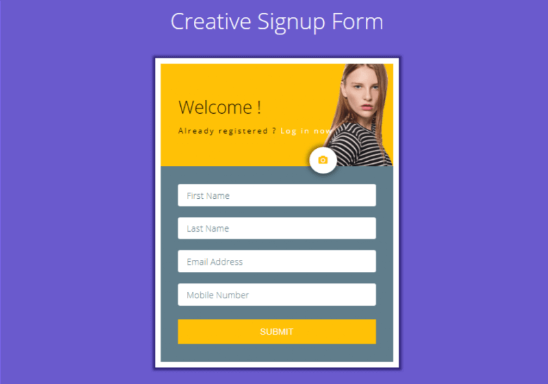 Creative Signup Form