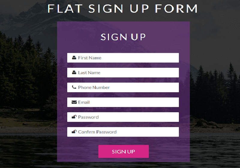 Flat Sign Up Form
