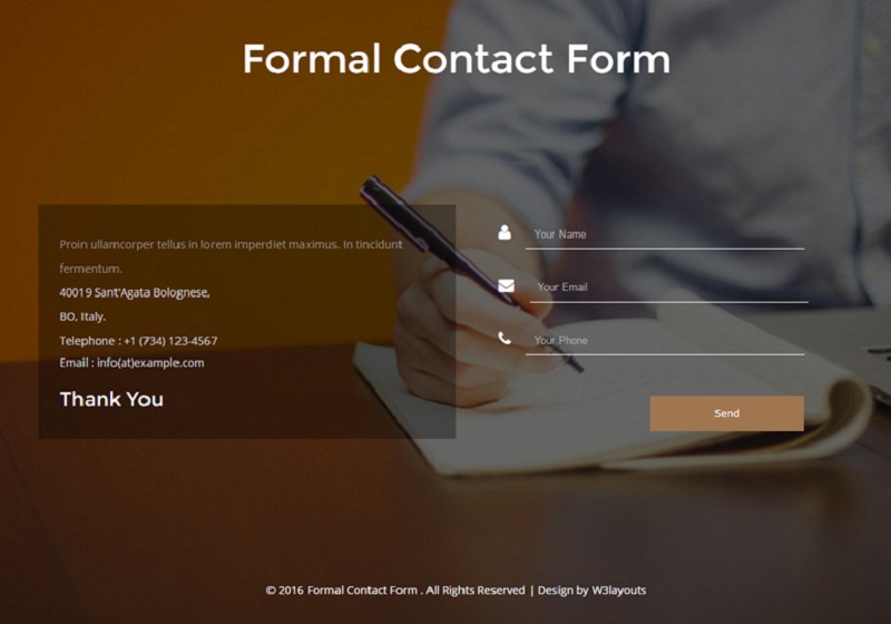 Formal Contact Form