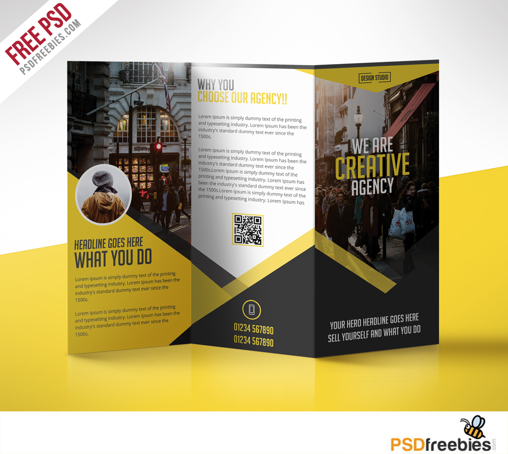 22+ Best TriFold Business Brochure PSD Templates 22 In Free Tri Fold Business Brochure Templates