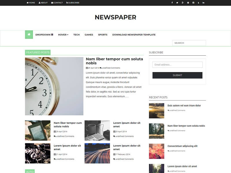 Newspaper Blogger Template