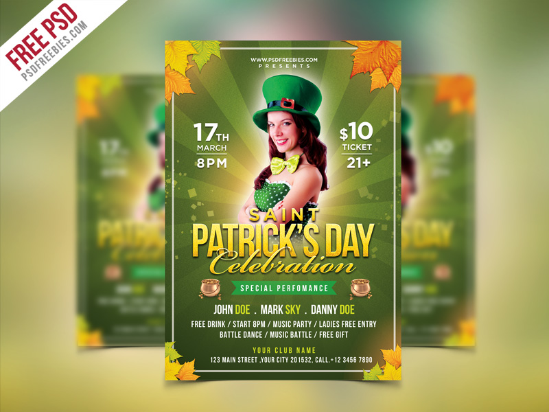 Saint Patrick’s Party Flyer PSD Template