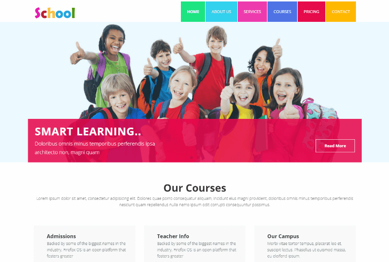 20+ Best Free School Html site Templates 2019