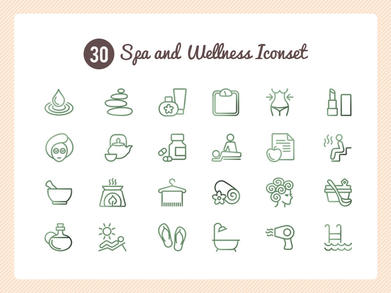 Spa and Wellness Icon set PSD