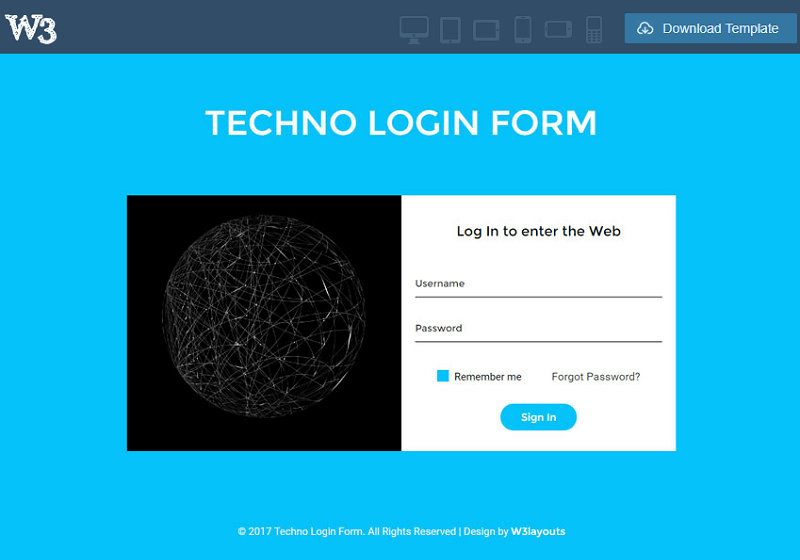 Techno Login Form