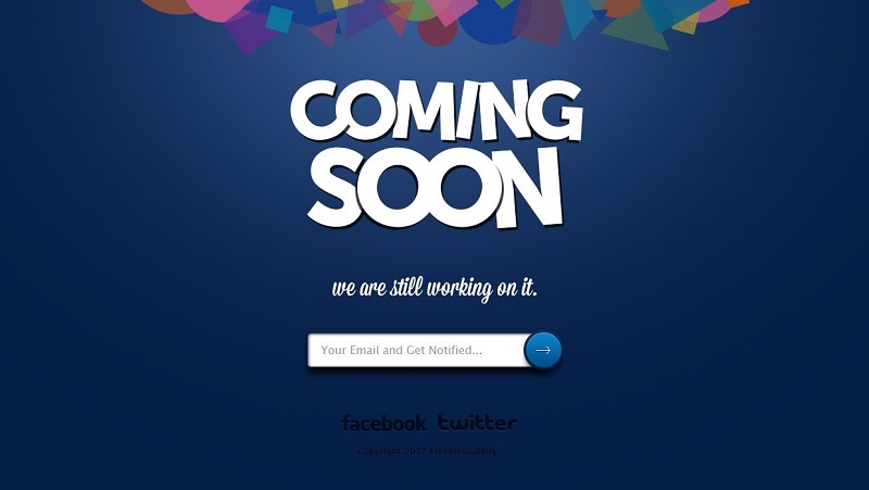 Coming Soon Page Free PSD Template