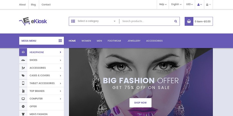 eKiosk – E-commerce Web Template PSD