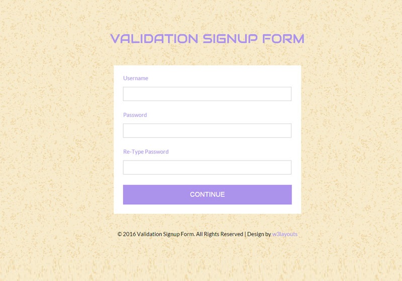 Validation Signup Form