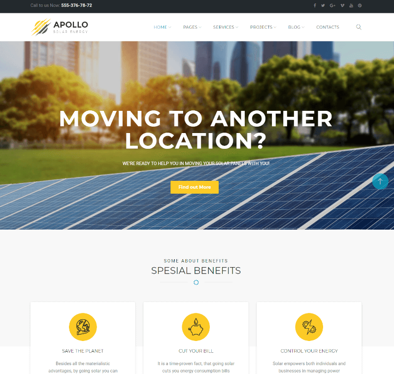 Apollo - Solar Energy Company Responsive WordPress Theme