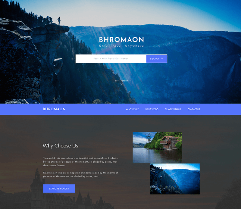 Bhromaon Travel Agency Free PSD Template