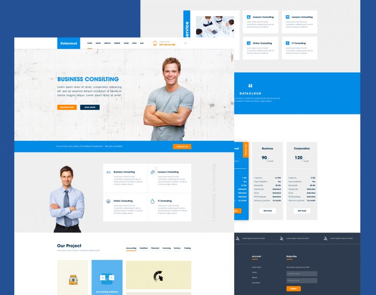 Business Consulting Website Template Free PSD